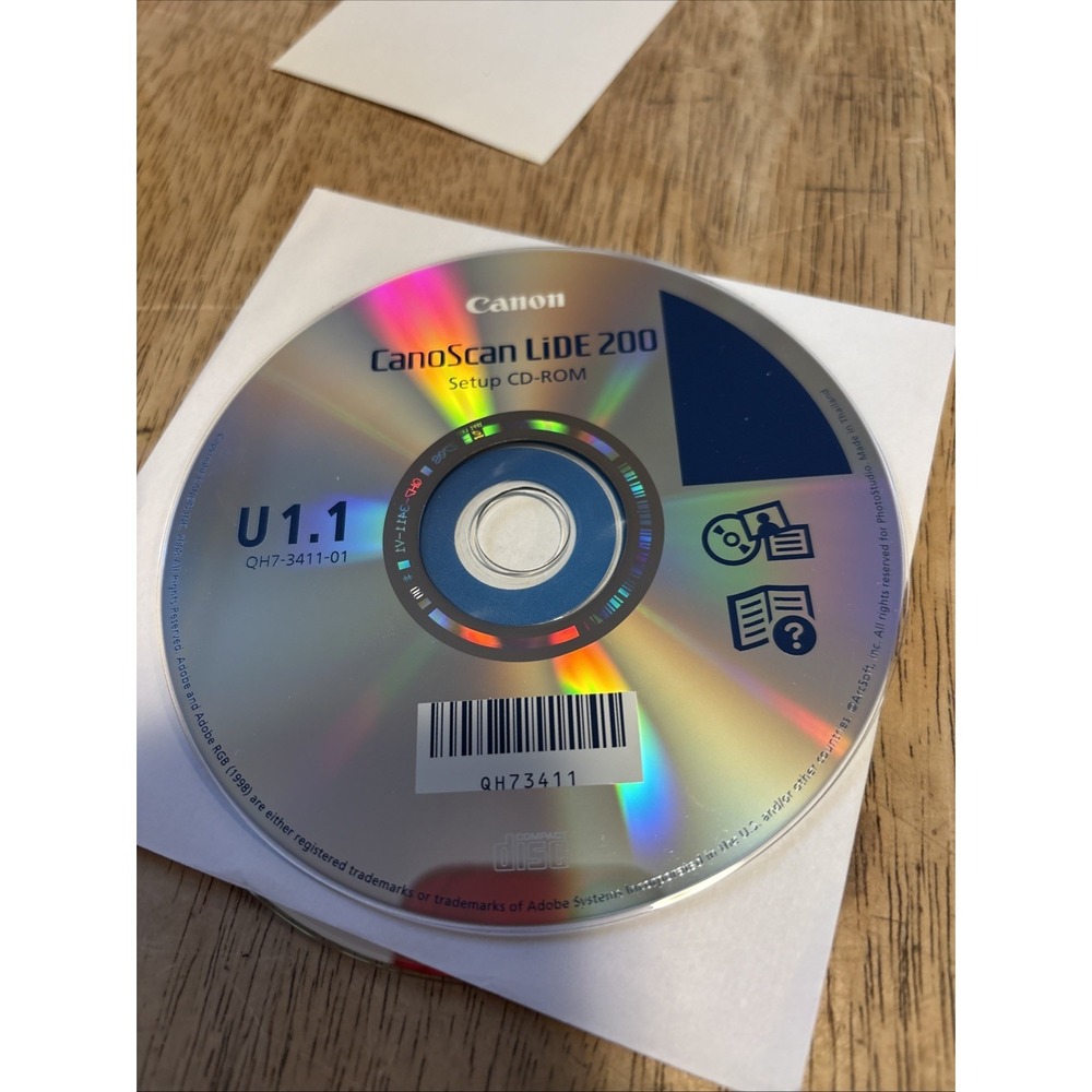 Canon CanoScan LiDE 200 Software U1.1 Setup CD-ROM Windows Mac QH7-3411-01 2005